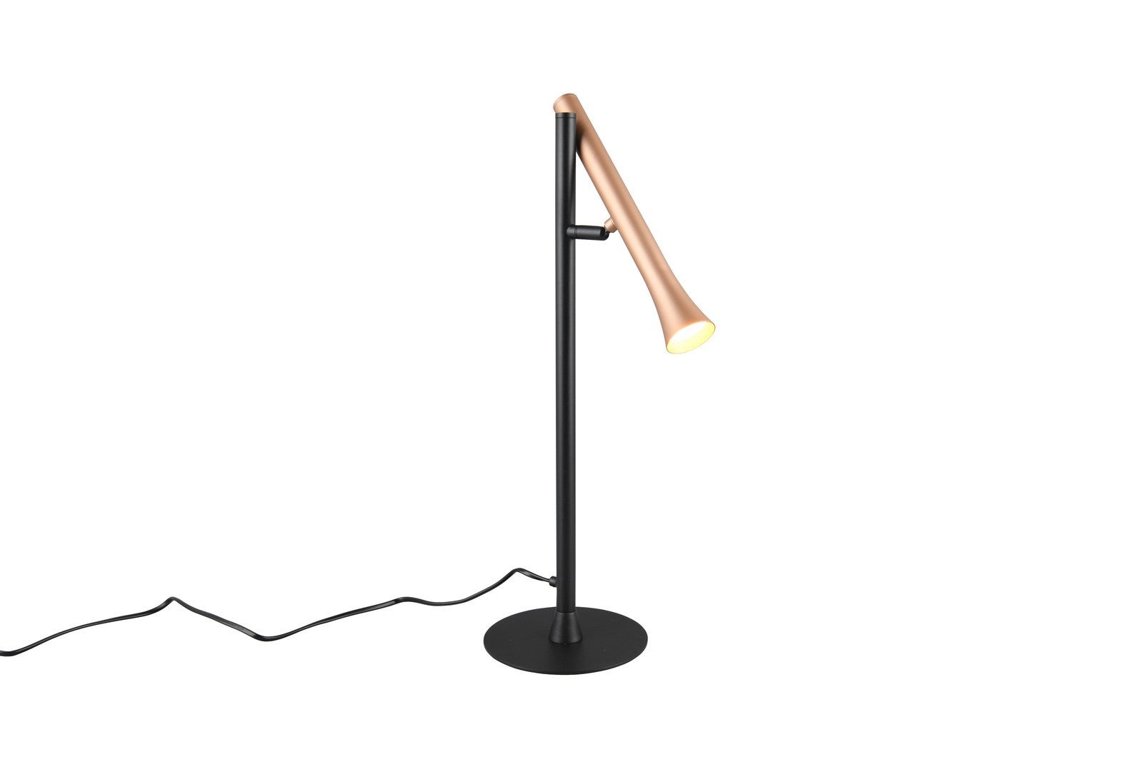 Lampa stołowa minimalistyczna czarno-brązowa ruchoma rurka zmienna barwa LED 3W FIATO Trio