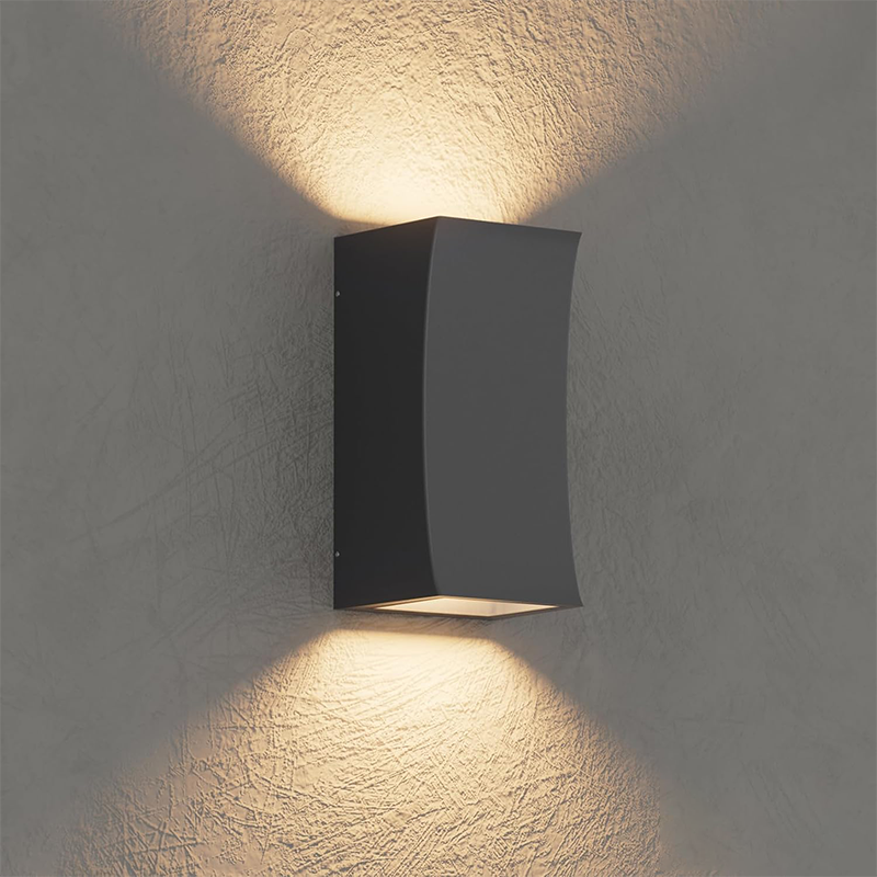 Kinkiet LED - aluminium - do wewnątrz/na zewnątrz - ciepła biel 3000 K - 10 W - wodoodporność IP65 - nadaje się do ogrodów - czarny