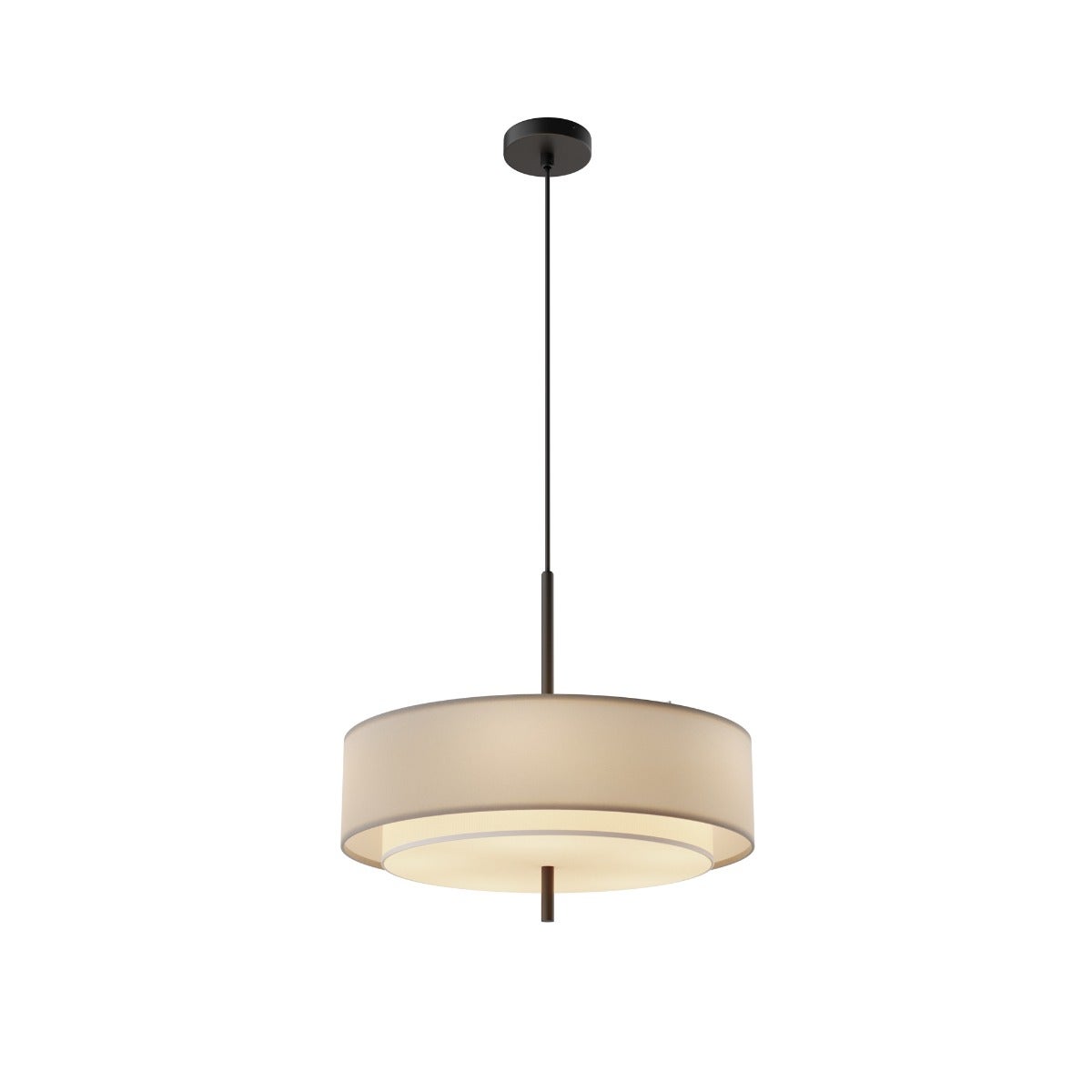 Maytoni Bergamo Nowoczesna cylindryczna lampa sufitowa w kolorze czarnym, 5xE27, klosz jasnoszary