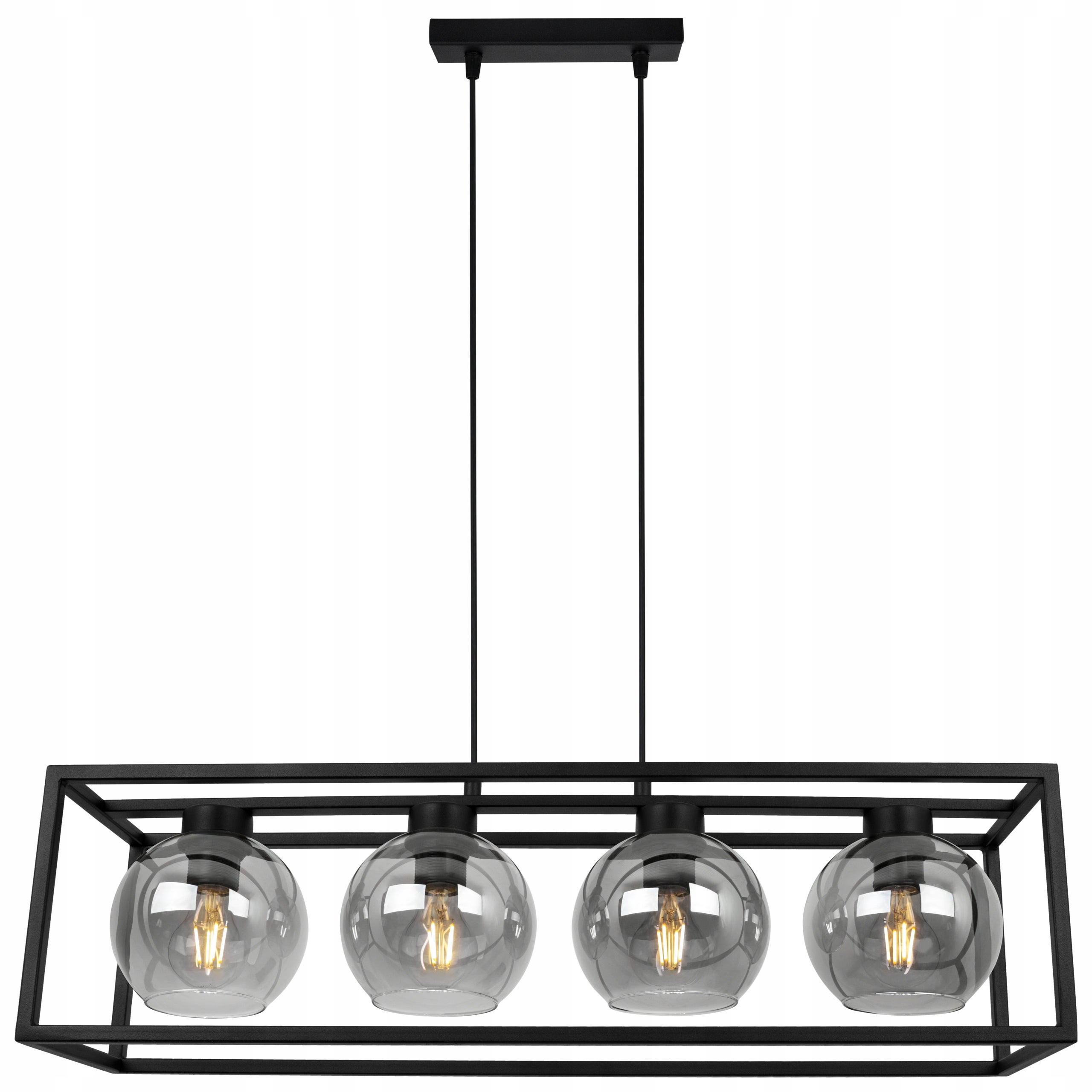 Lampa sufitowa wisząca Light Home LH Haga Cage 4x E27 60W szkło grafitowy