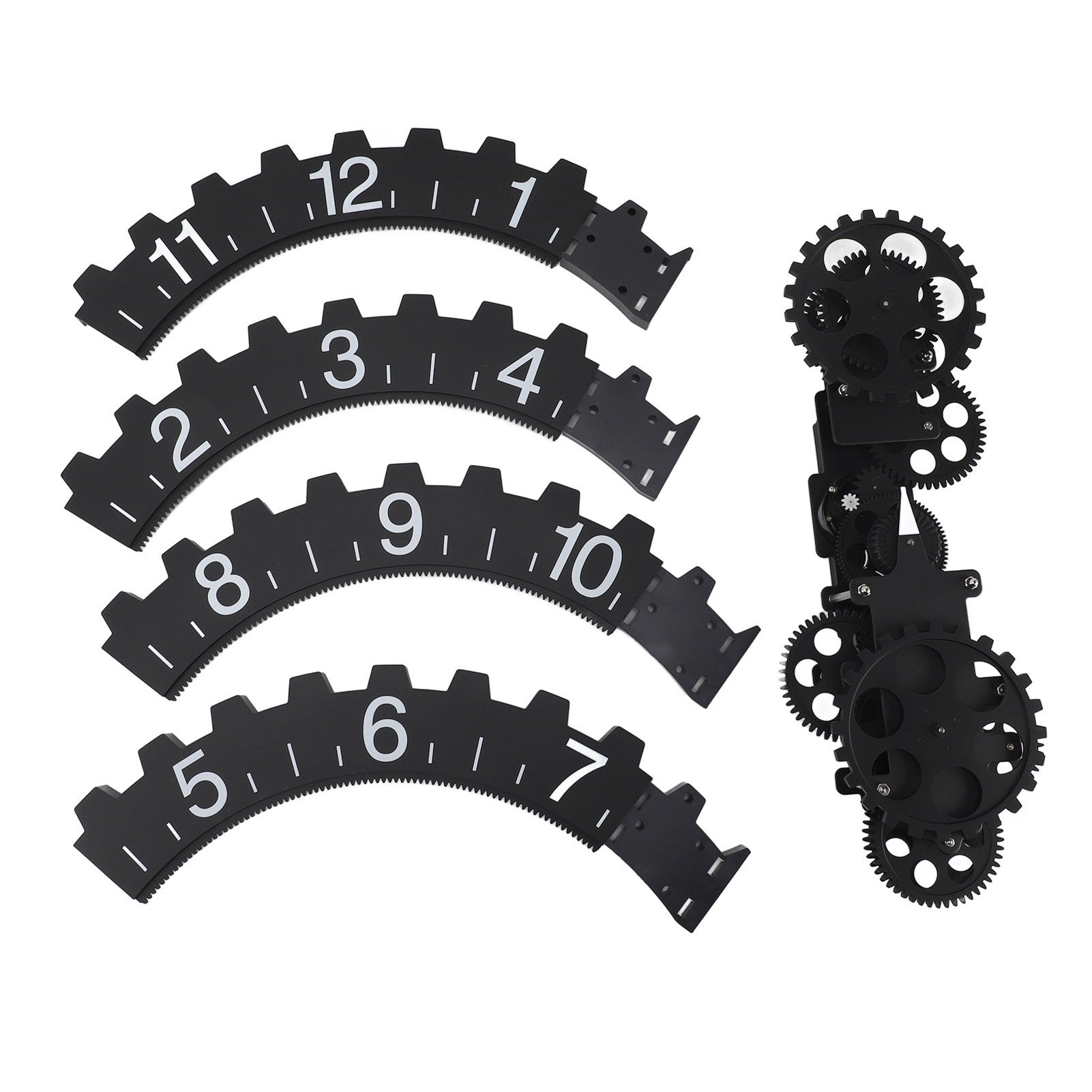 Ruchomy zegar 3D z mechanizmem, duży wiszący zegar ścienny w stylu retro, obrotowy mechaniczny zegar godzinowy, czarny