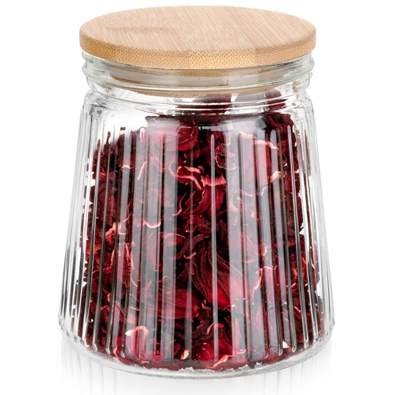 Pojemnik na produkty sypkie szklany z pokrywką i uszczelką 700 ml