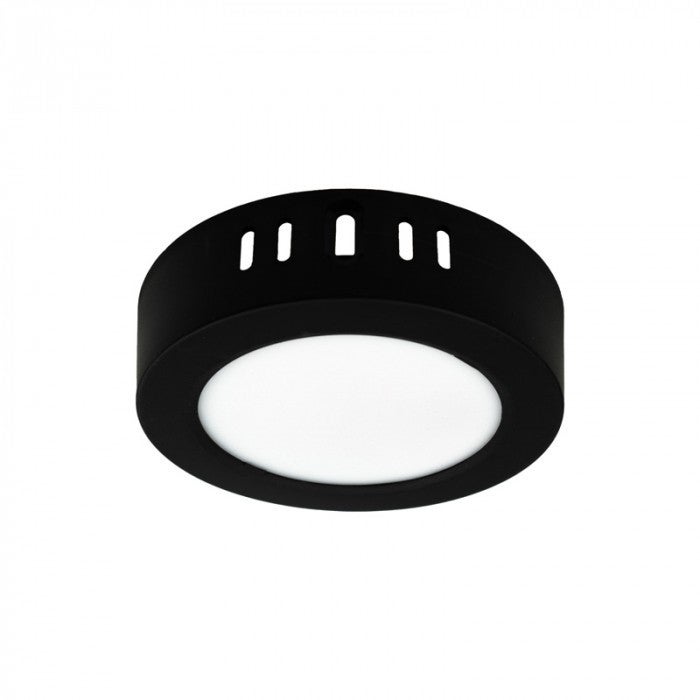 Spot sufitowy reflektor okrągły Downlight LED 6W Neutralna biel 660lm czarny-klosz mleczny wym: 3,1 x 12 x 12 cm IP20 Ecolight