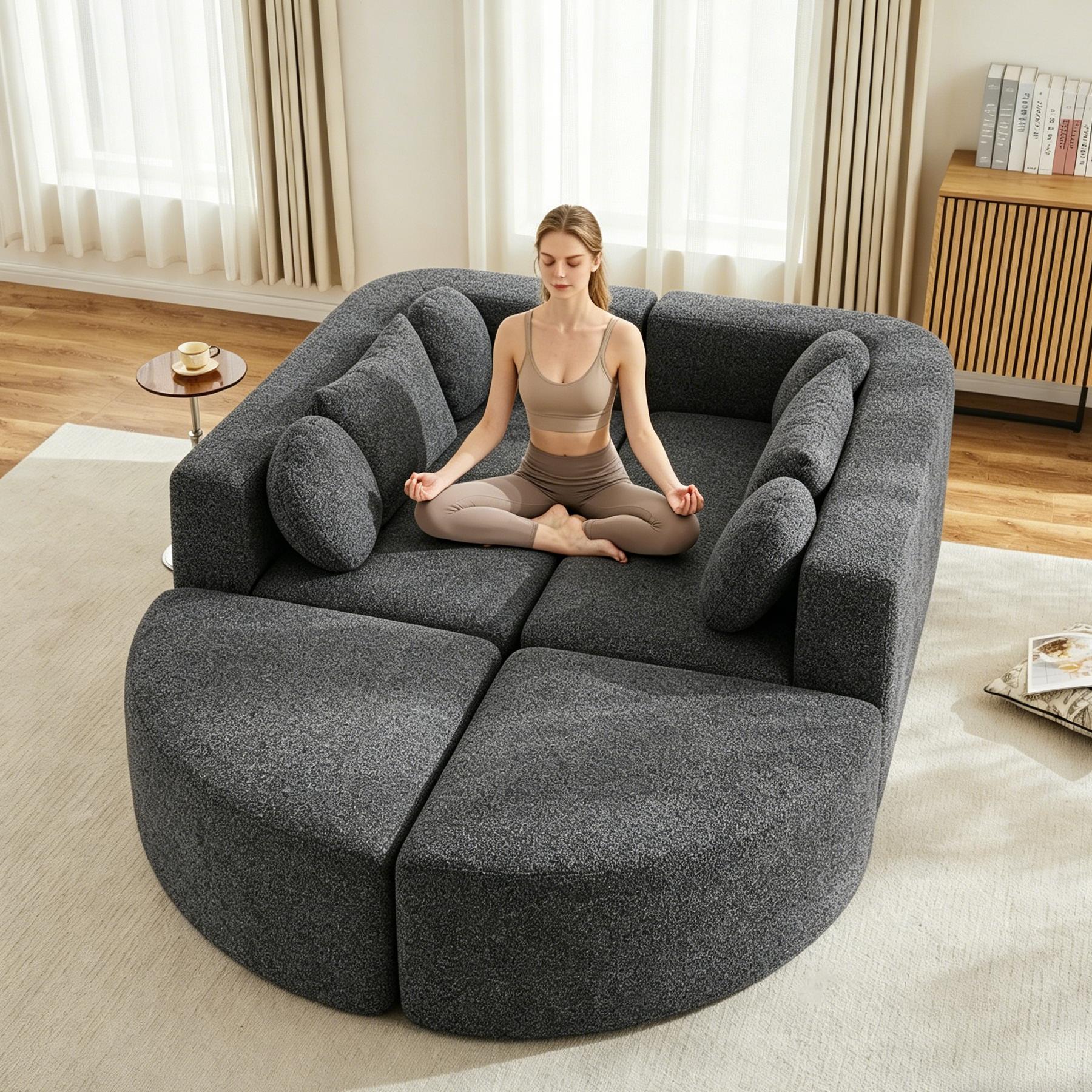 Sofa, czarny, do salonu, do codziennego użytkowania, funkcjonalny element wyposażenia, praktyczny wybór do domu