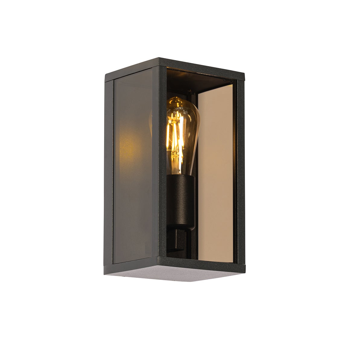 Qazqa nowoczesny lampa ścienna zewnętrzna ze szkłem do ogród - Charlois - brąz, max. 40w, kompatybilny z żarówką LED, e27, 14cm