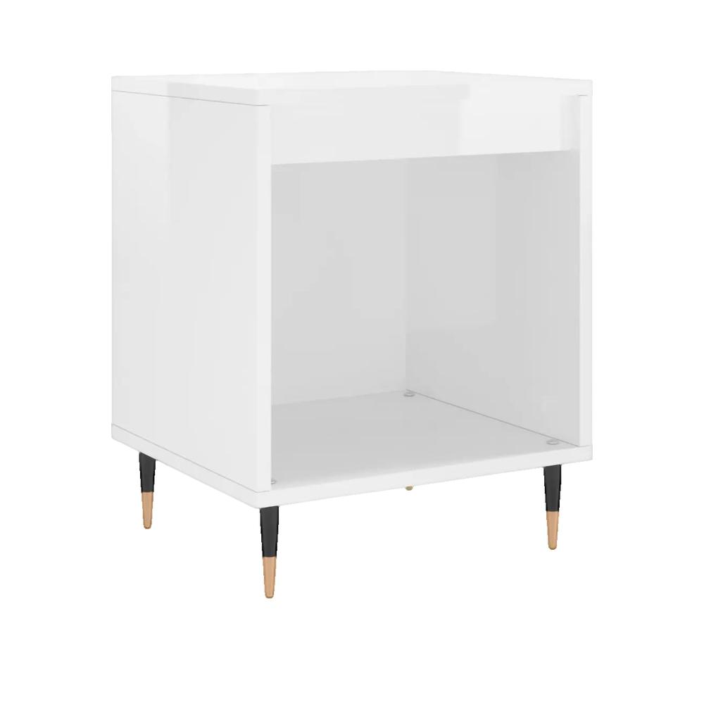 Stolik nocny vidaXL zestaw 2 biały błyszczący 40x35x50 cm elegancki i trwały