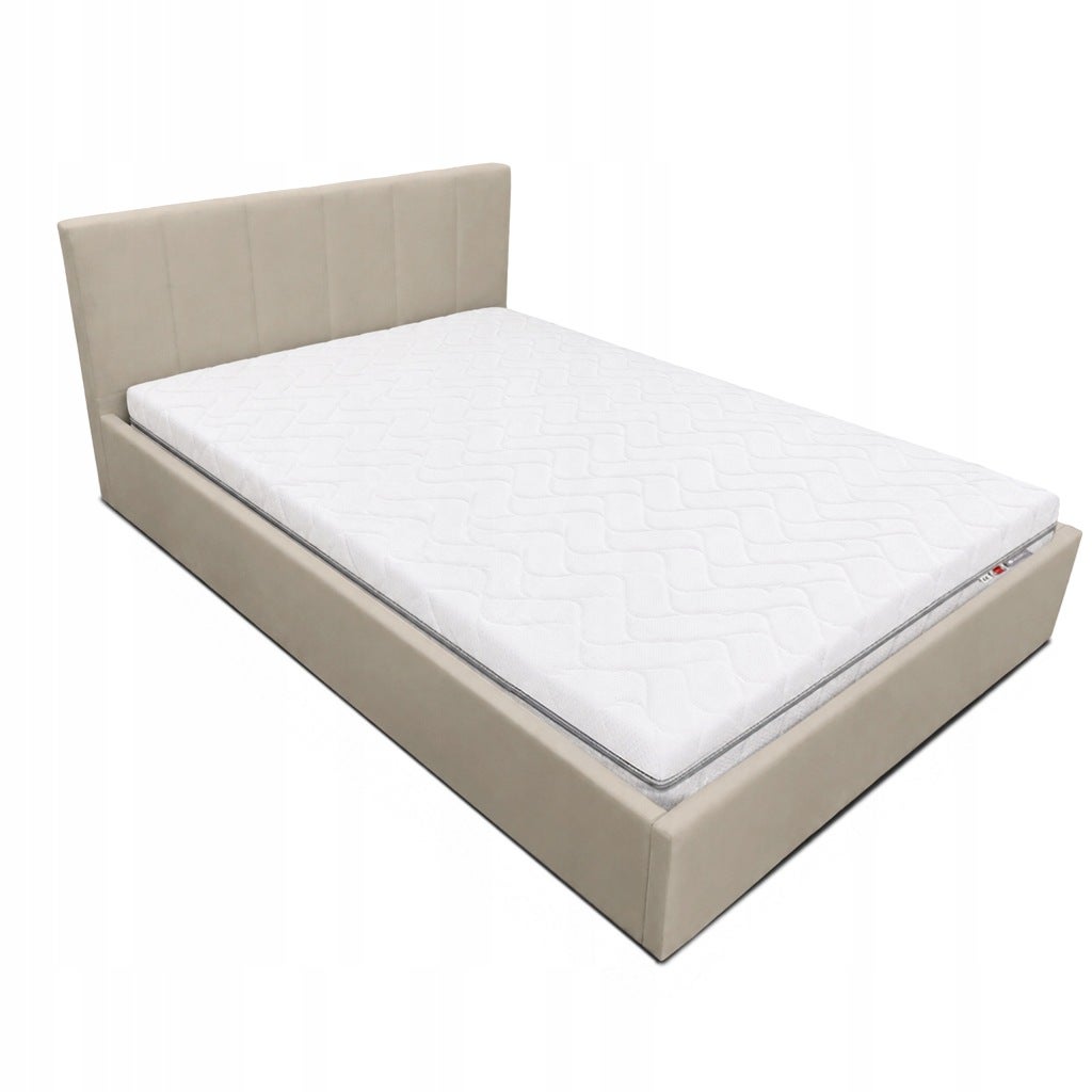 Zestaw łóżko tapicerowane LT102 Vertica 140x200 taupe + materac Fandango