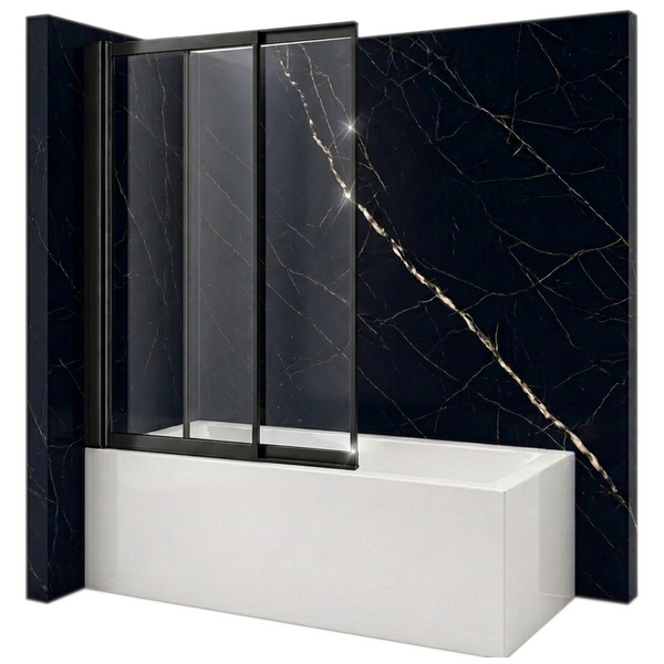 SILLA Parawan nawannowy SPENCER 2-skrzydłowy 100x150 cm Rozsuwany Czarny