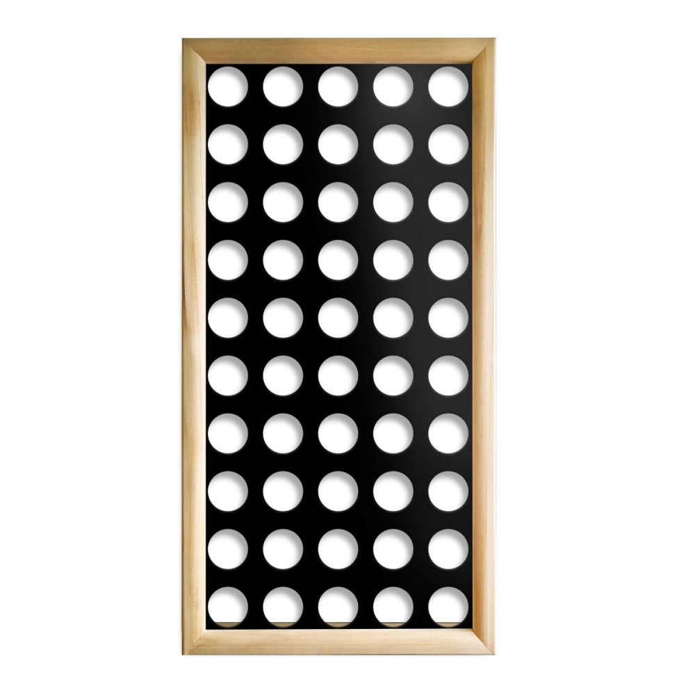 OTWORY ŚREDNIE - Prostokątne moduły dekoracyjne z drewna i PCV - rozmiar 73x148 cm - grubość 64 mm - kolor wewnętrzny CZARNY