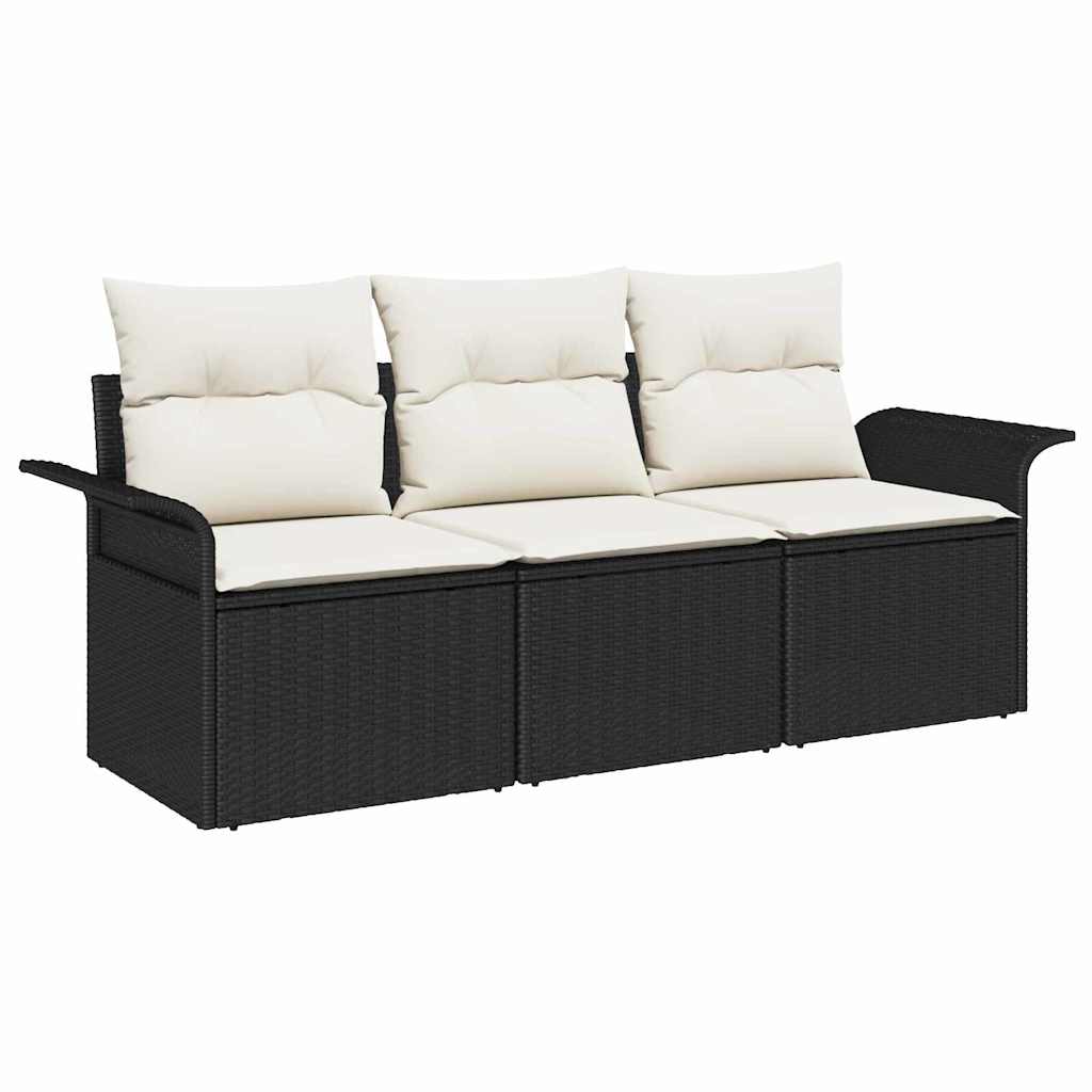 Sofa Ogrodowa Modułowa 3-Osobowa Technorattan Czarna na Taras