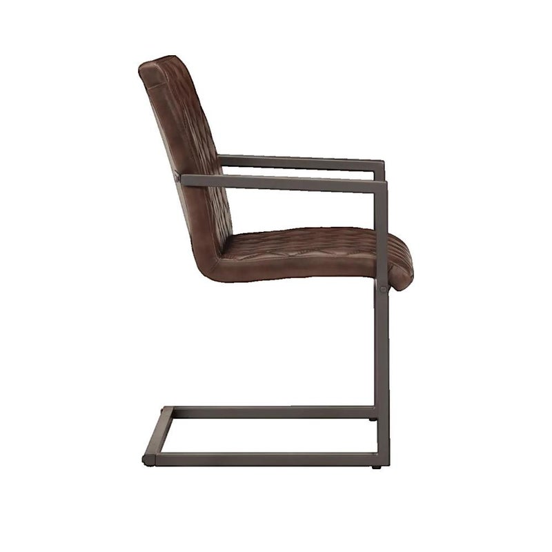 Krzesło do jadalni vidaxl zestaw 2 szt. skóra naturalna brązowy design retro wygodne