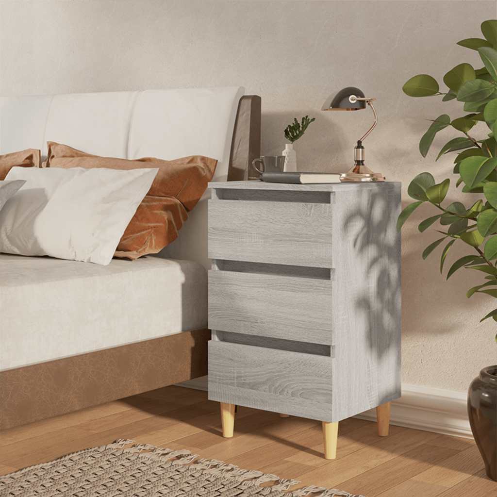 Stolik nocny VidaXL Sonoma szary 40x35x69 cm, drewno inżynieryjne