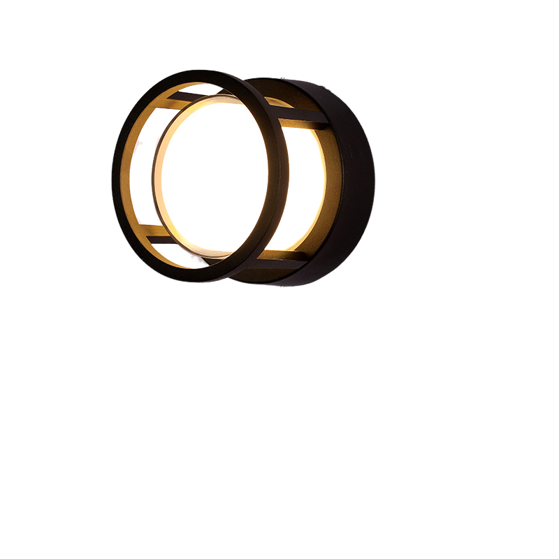 Okrągła lampa LED zewnętrzna 18 W, aluminium IP65, oświetlenie ogrodowe, ciepła biel, do alejek i tarasów, czarna