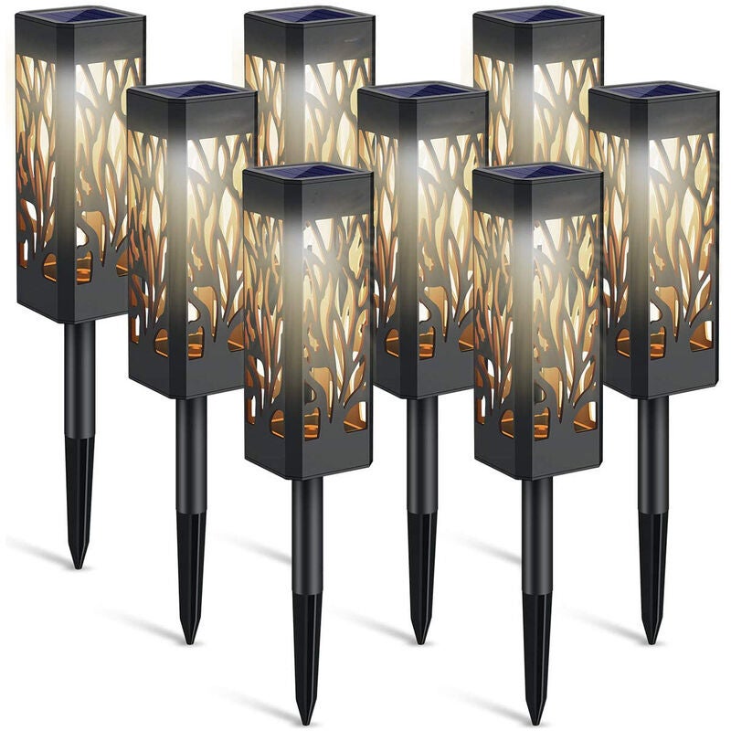 Lampy solarne do ogrodu, 6 sztuk, dekoracyjne latarnie solarne do ogrodu z ciepłym białym światłem, wodoszczelne, IP65, lampy solarne do ogrodu