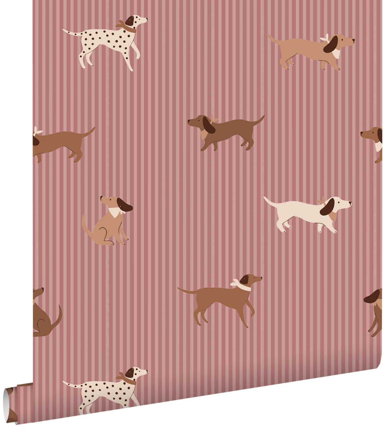 Tapeta psy fioletowy mauve i brązowy - 50 x 900 cm - ESTAHOME