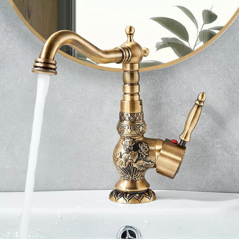 Bateria umywalkowa w stylu retro z ceramicznym uchwytem – wyjątkowa bateria mieszaczowa, elegancki styl vintage, solidna bateria do łazienki lub kuch