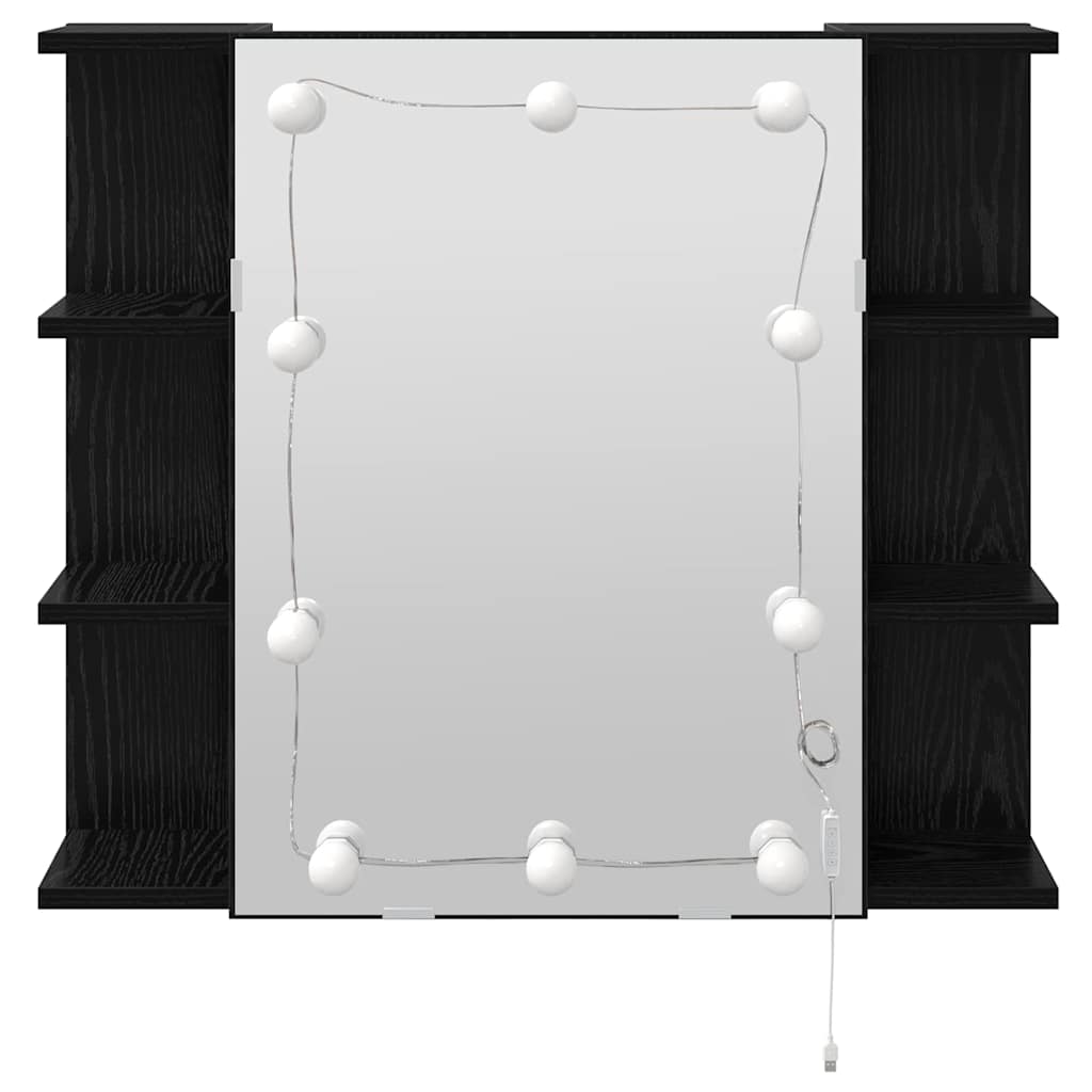 Szafka z lustrem Czarny Dąb 70 x 16,5 x 60 cm