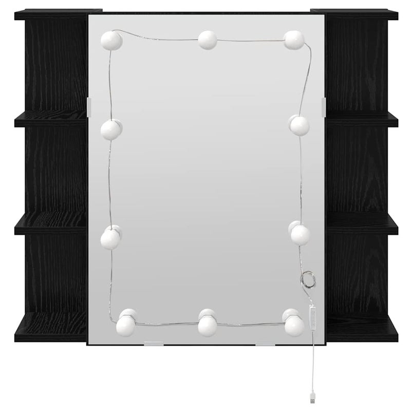 Szafka z lustrem Czarny Dąb 70 x 16,5 x 60 cm