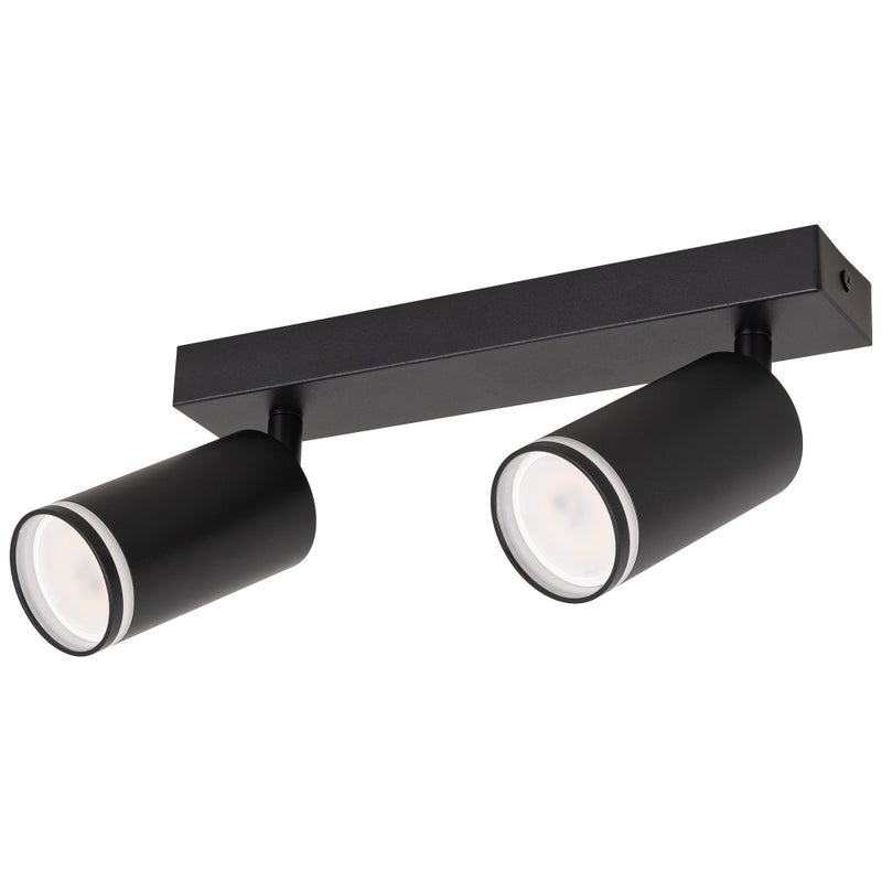 Listwa reflektorowa czarna LED - Lampa sufitowa 2 x GU10 - Kinkiet natynkowy do pokoju salonu dekoracyjna Tuba - LEDHOFF