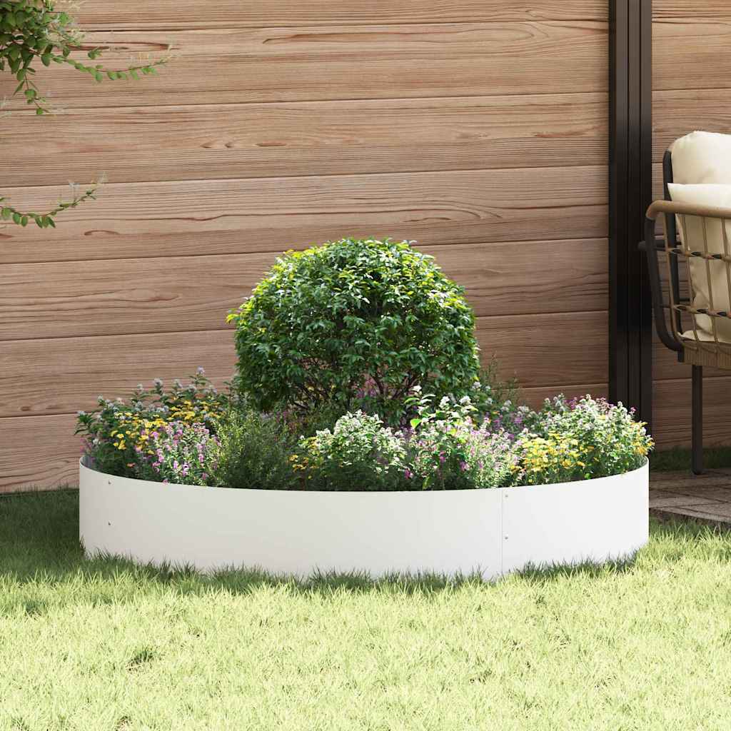 Pierścień doniczki Biały 120 x 120 x 20 cm Stal zimnogięta vidaXL