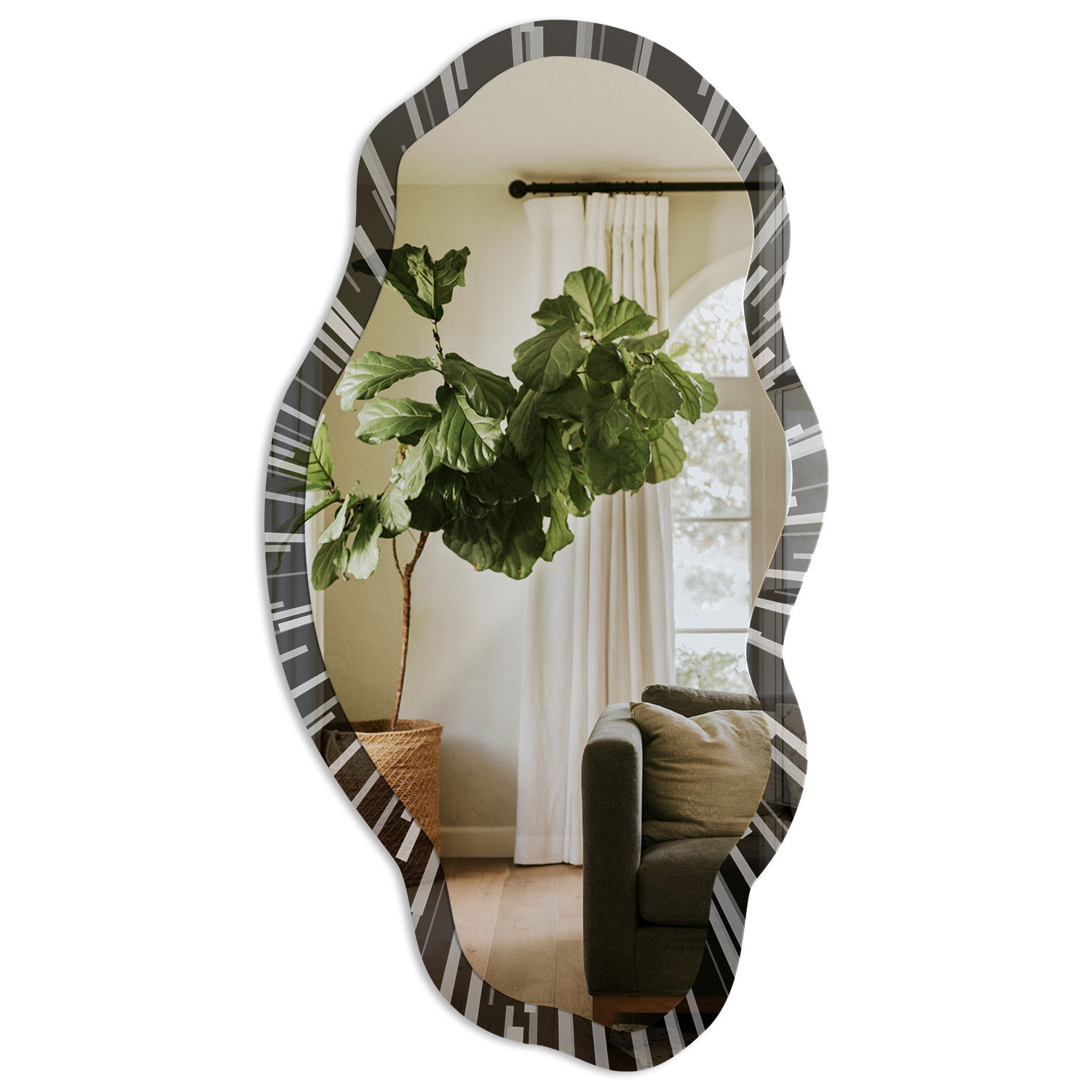 Dekoracyjne lustro ścienne z nadrukiem na szkle hartowanym - Kosmiczna energia 52x97cm