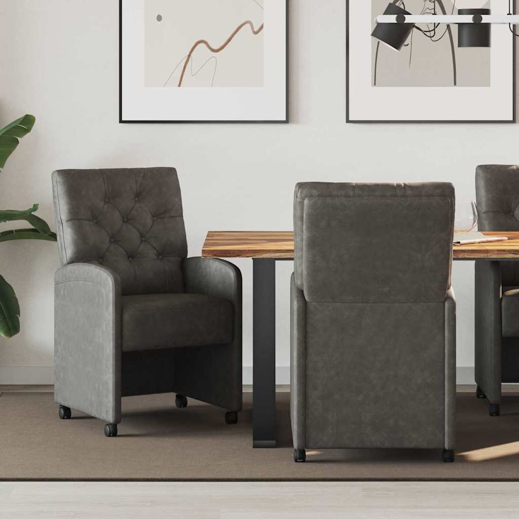 Krzesełka jadalne na kółkach 2 pcs Czarny 58 x 67 x 97 cm vidaXL