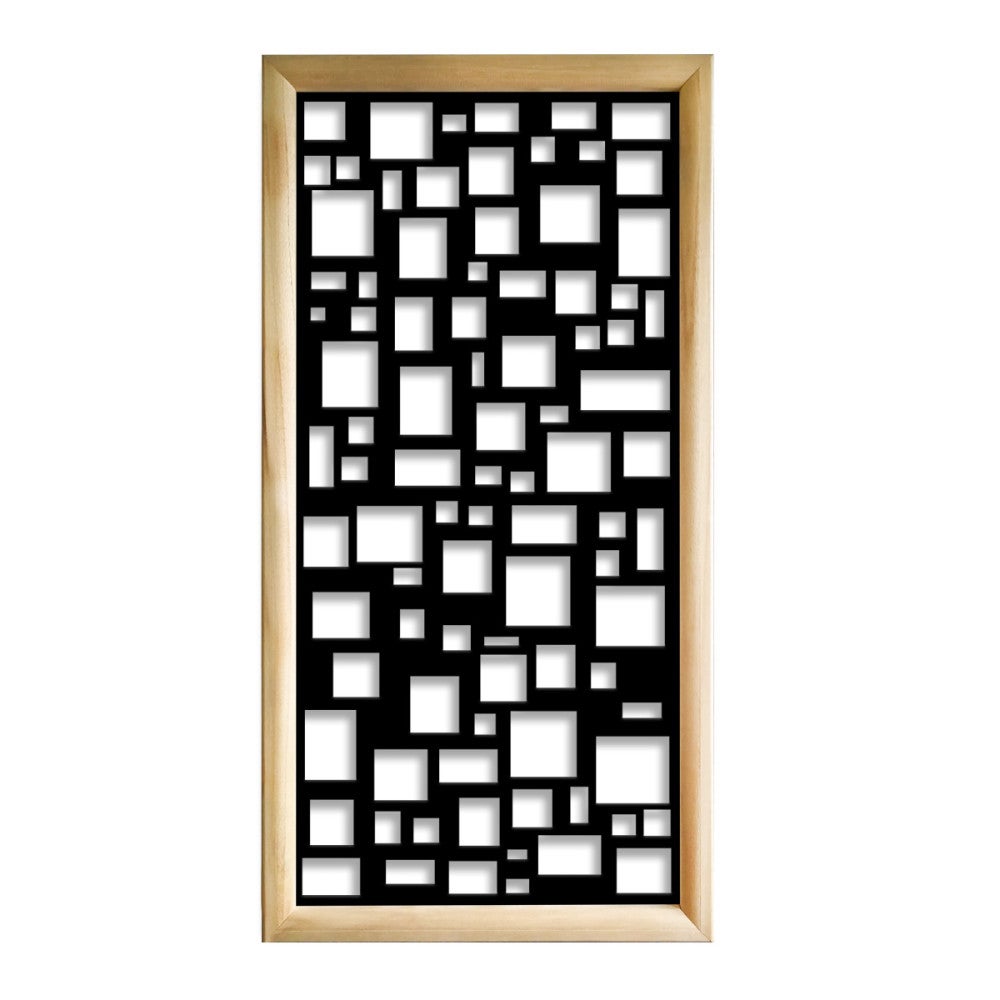 RANDOM - Prostokątne moduły dekoracyjne z drewna i PVC - Rozmiar 47x94 cm - Grubość 47 mm - Kolor wewnętrzny CZARNY