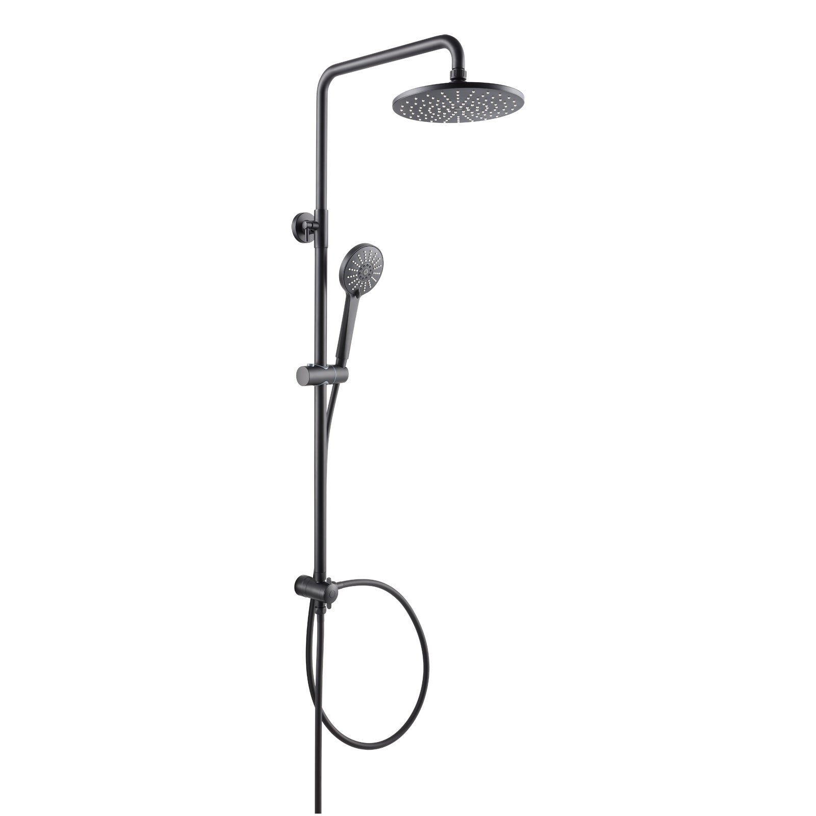 Kolumna prysznicowa bez baterii mieszaczowej, głowica prysznicowa Cecipa max L 220 mm + 2-strumieniowa słuchawka prysznicowa, czarna, model EU