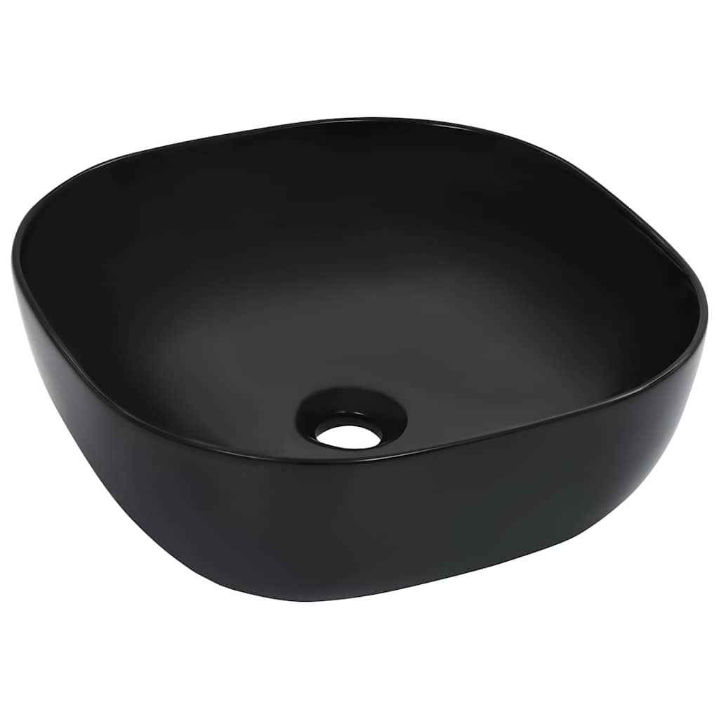 Umywalka Nablatowa Ceramiczna Czarna do Łazienki