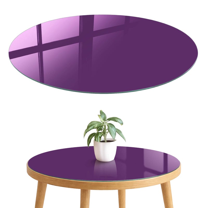 Blat szklany z grafiką i nadrukiem 4 mm - ochrona, dekoracja i metamorfoza mebli fi70 cm Mocny fiolet