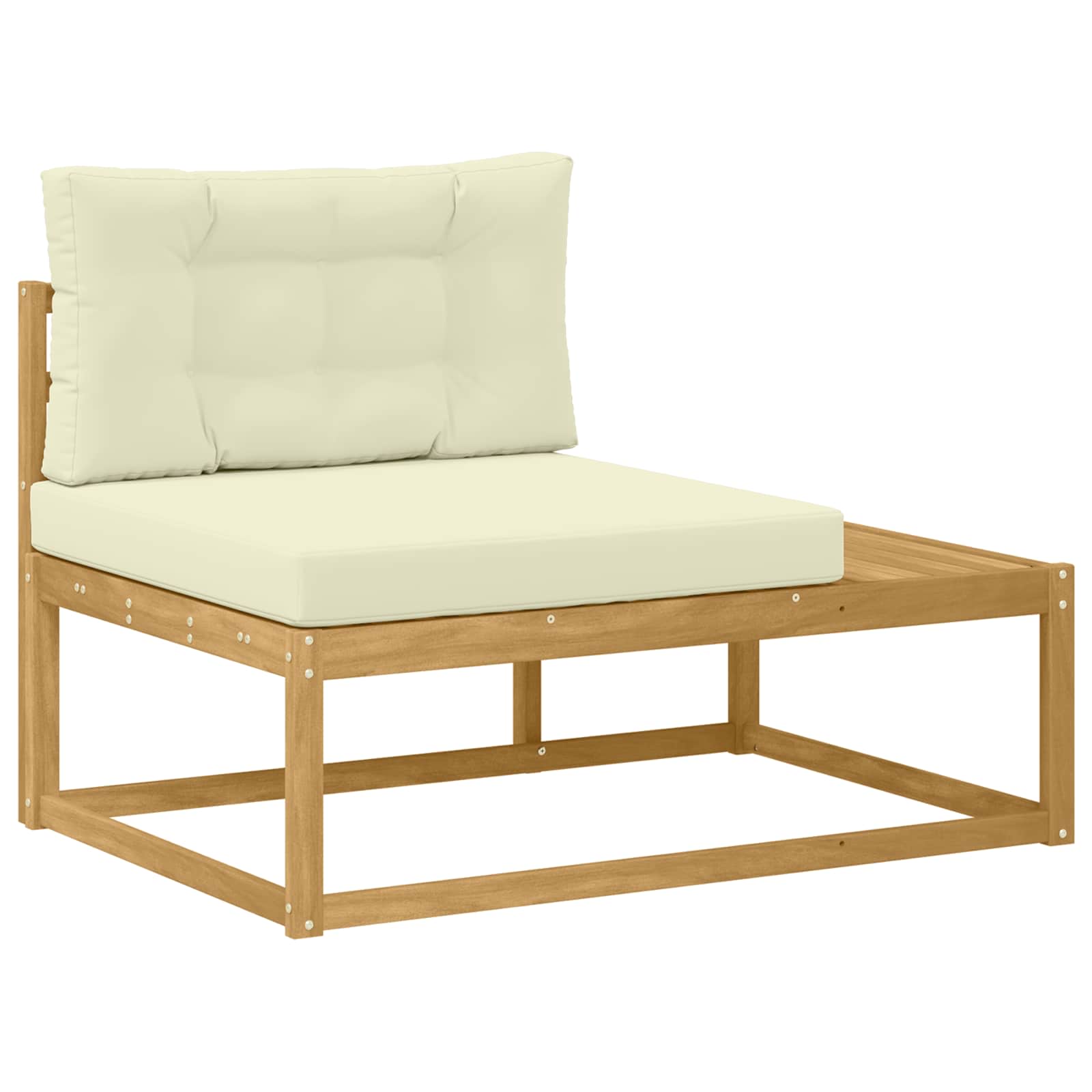 Sofa Ogrodowa Końcowa Brązowa z Poduszką z Poliestru