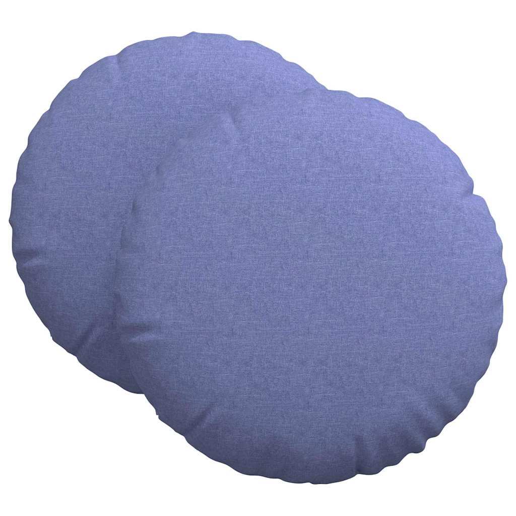 Poduszki na siedziska 2 pcs Niebieski dżins Ø60 x 21 cm tkanina