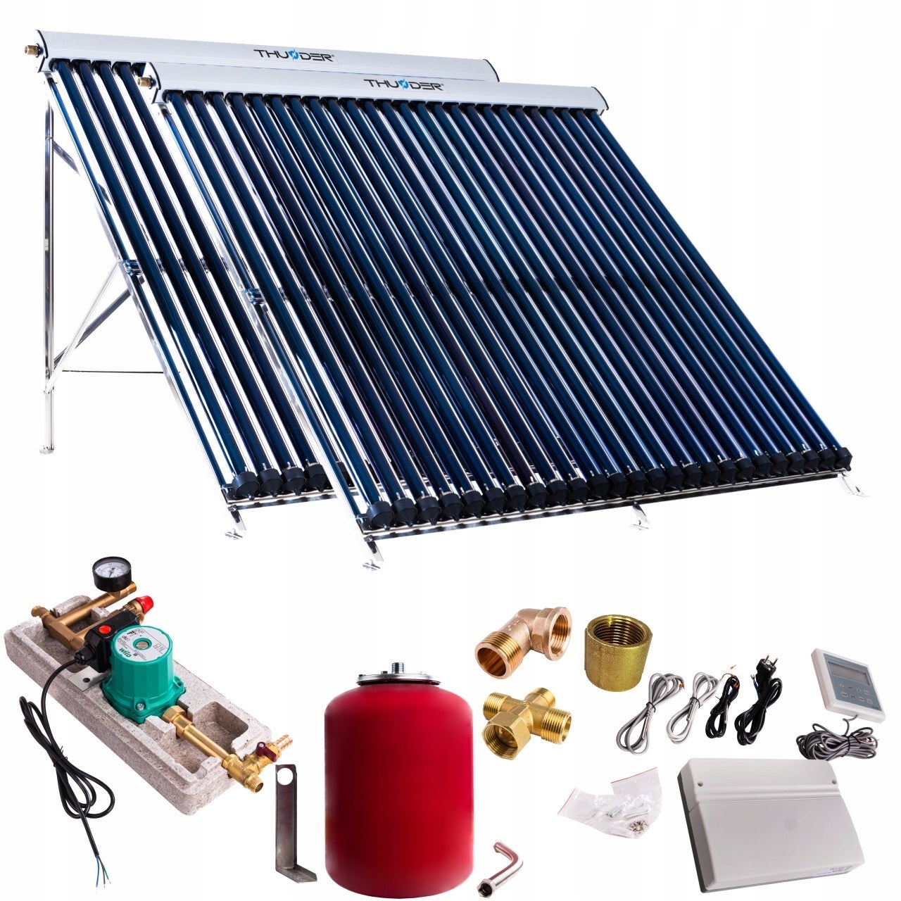 Kolektor słoneczny próżniowy 2X25 rur nierdzewny solar Thunder