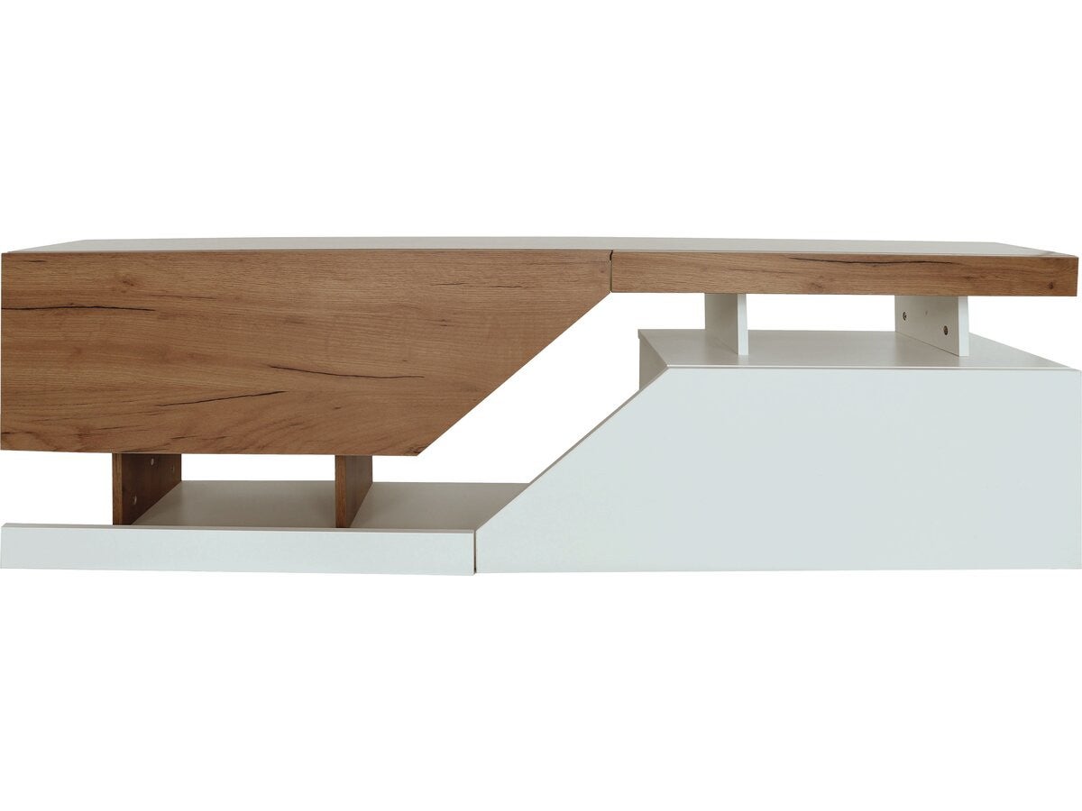 Szafka RTV "Ceelias" - 160 x 35 x 46 cm - Bialy/Ciemnobrazowy