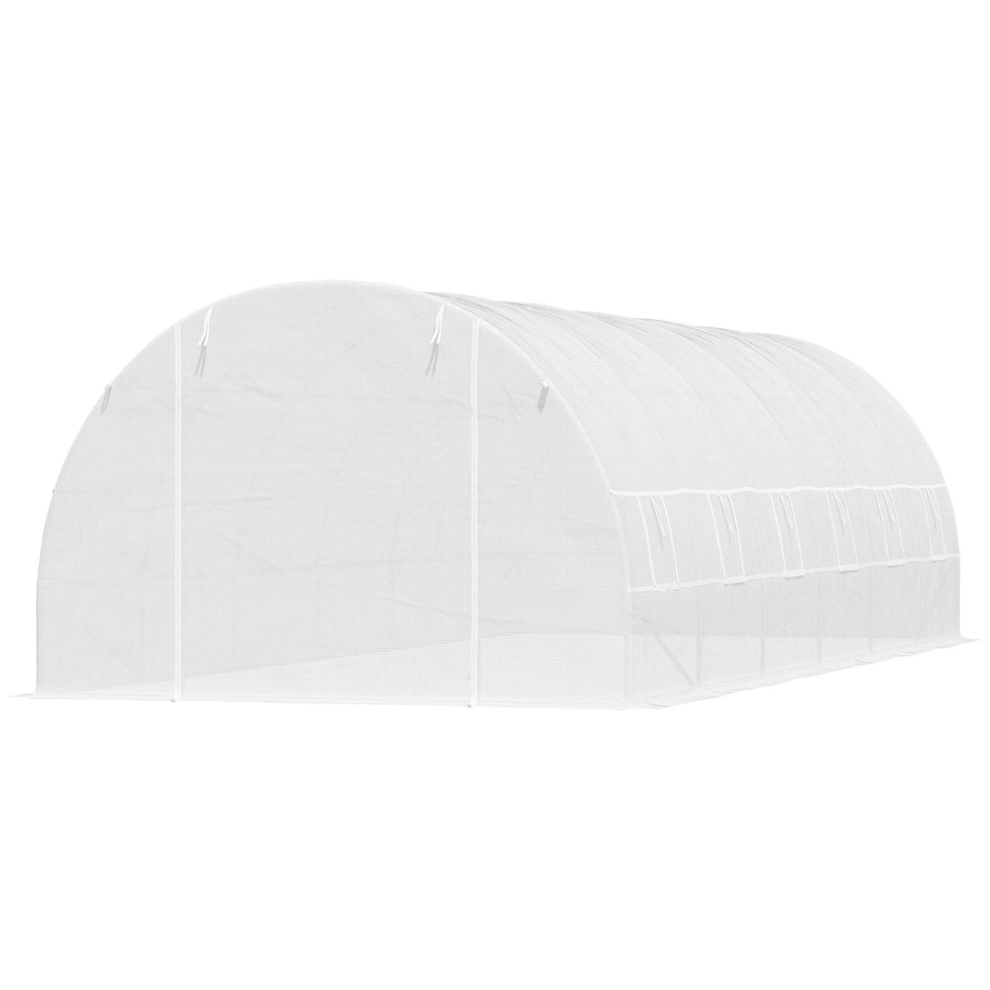 Szklarnia tunelowa 8x3x2m, 12 okien, brama rolowana, polietylen biały