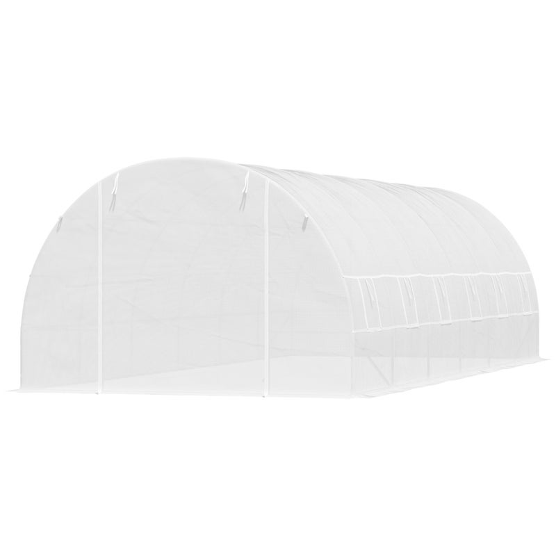 Szklarnia tunelowa 8x3x2m, 12 okien, brama rolowana, polietylen biały
