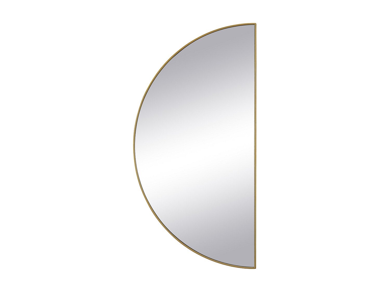 Designerskie półokrągłe lustro z metalu - Dł.50 x Wys.100 cm - złote - GAVRA