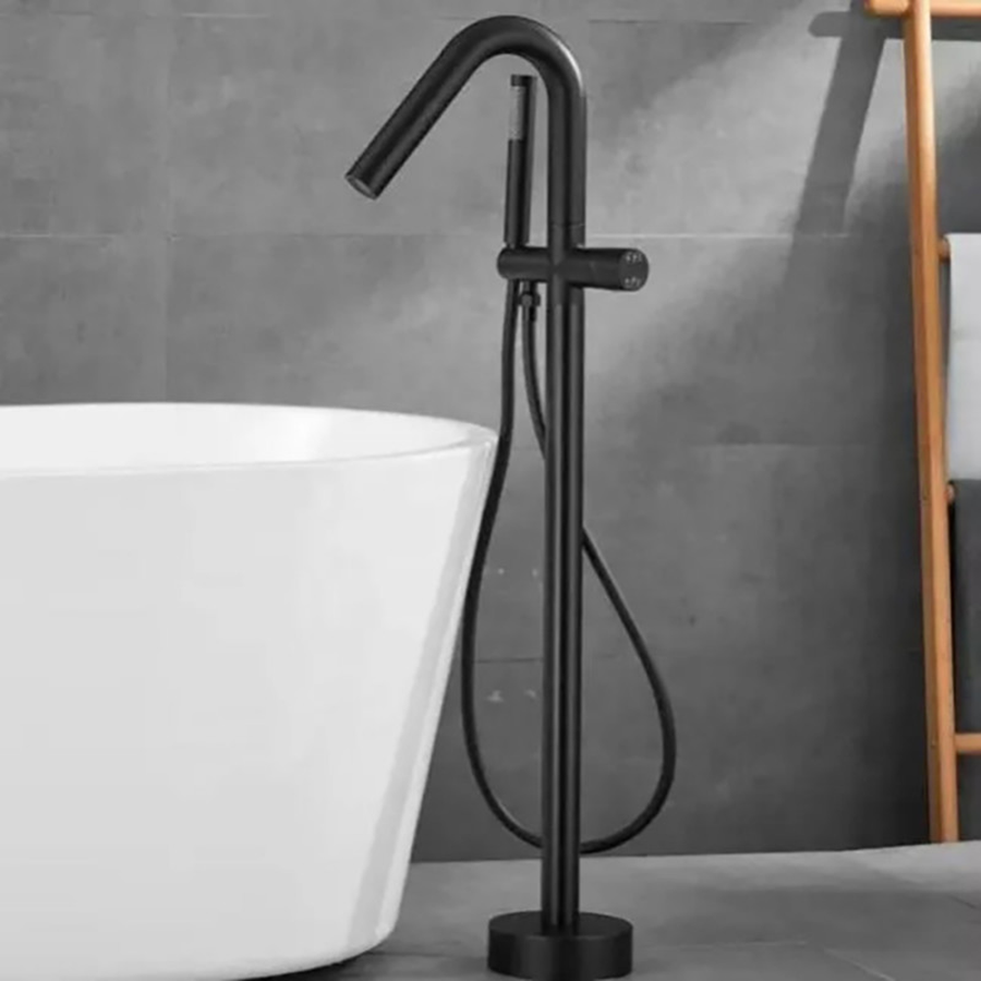 Wolnostojąca bateria wannowa, czarny design BRACCI