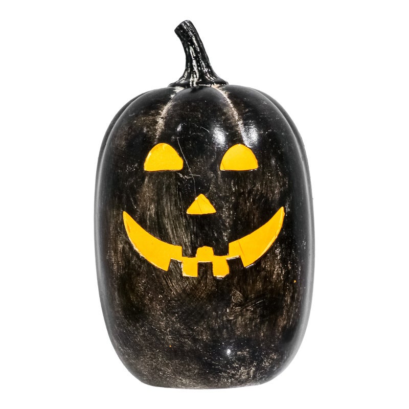 Lampion dynia z żywicy, LED, pomarańczowy, wodoodporny, dekoracja Halloween/ogrodu.