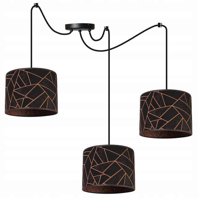 Lampa sufitowa wisząca Light Home LH Pająk Werona 3x E27 60W czarny/miedź
