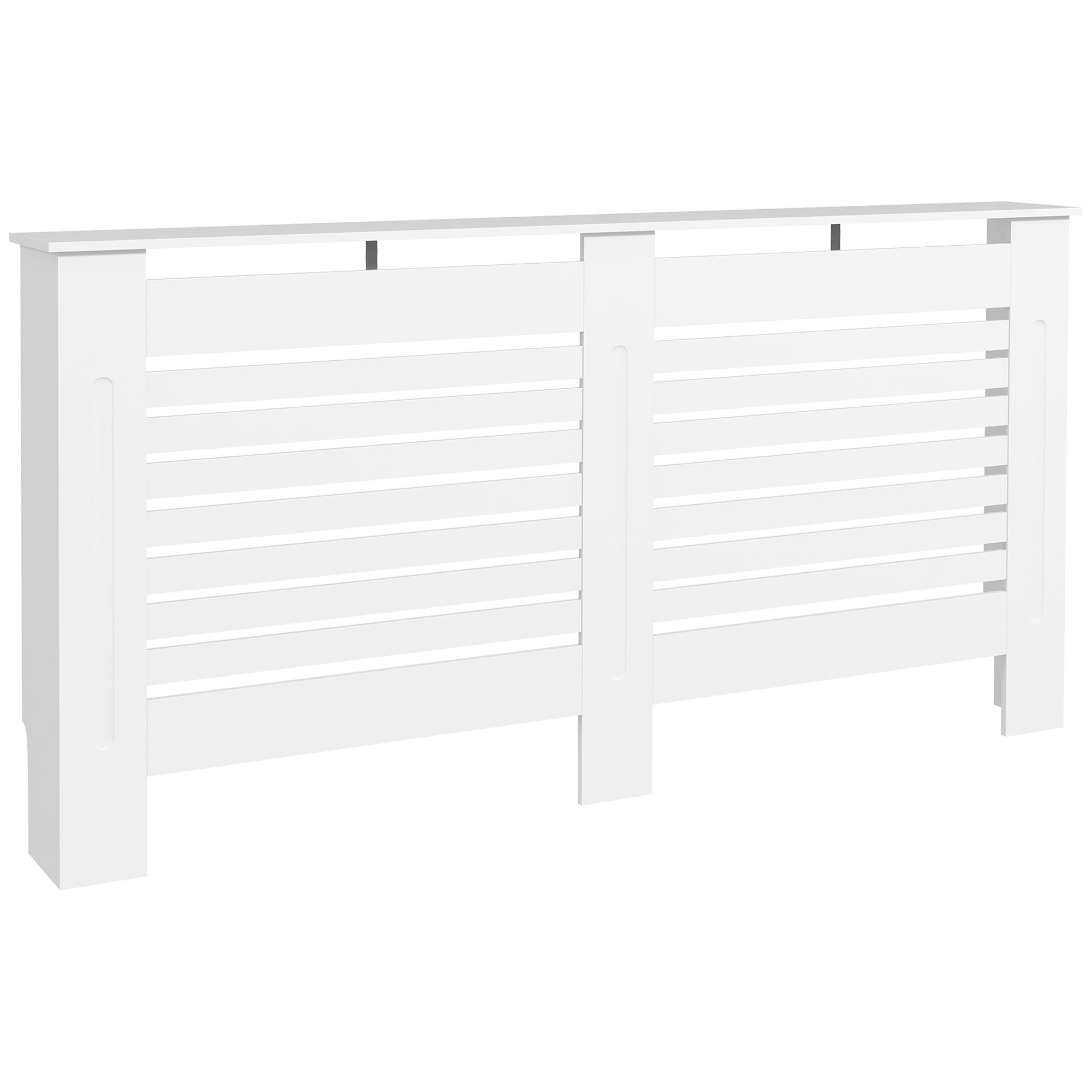Osłona grzejnika, Modern MDF biały Painted Cabinet z poziome listwy do salonu, sypialni, 152L x 19W x 81H cm