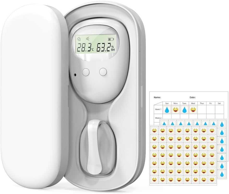 Bezprzewodowy alarm na moczenie nocne dla dzieci (3 tryby alarmowania) - Bezprzewodowy alarm dla dzieci z możliwością ładowania przez USB