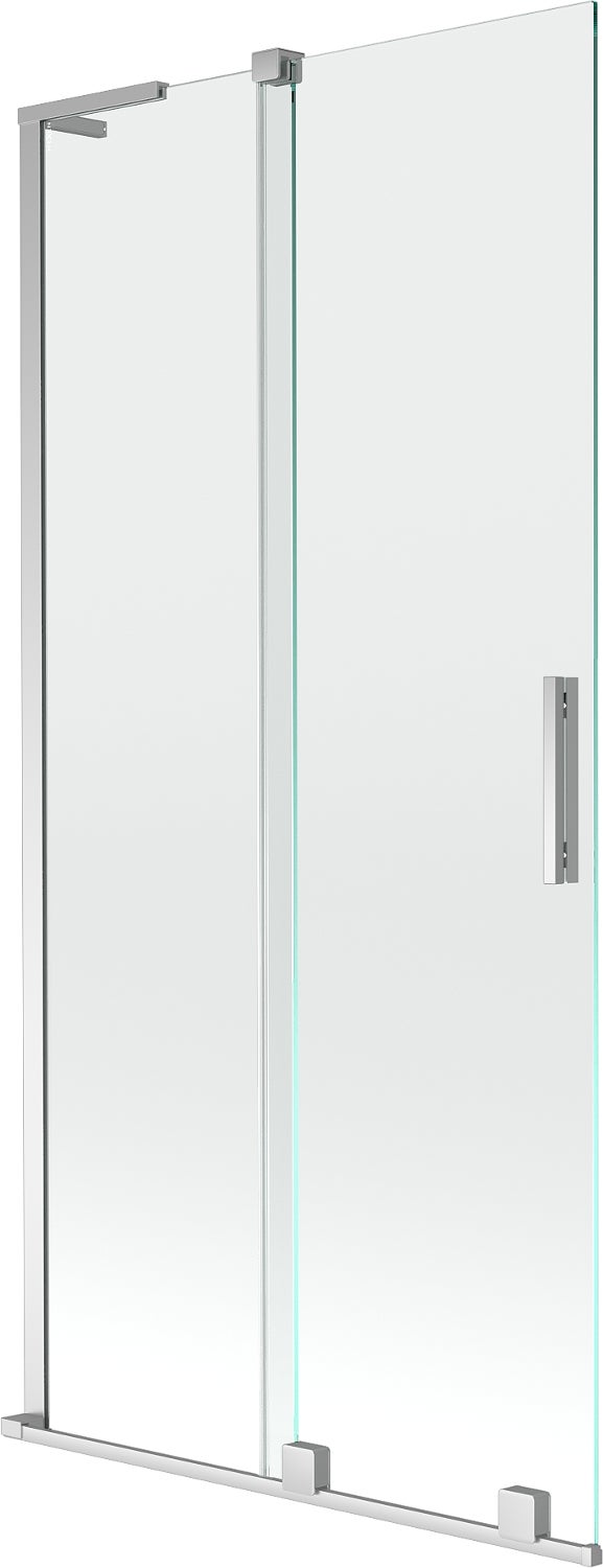 Mexen Velar L parawan nawannowy 2-skrzydłowy rozsuwany 90 x 150 cm, transparent, chrom - 896-090-003-01-01