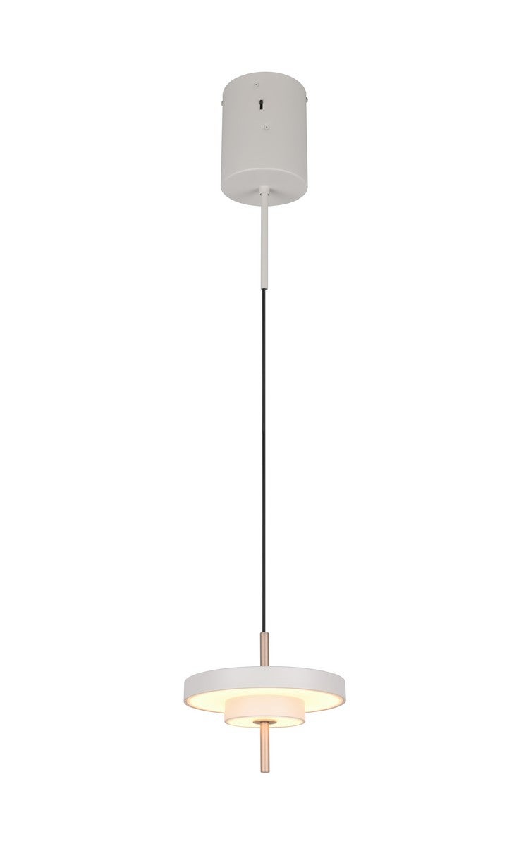 Lampa wisząca nowoczesna szara stick z małymi dyskami LED 10W KEATON Trio