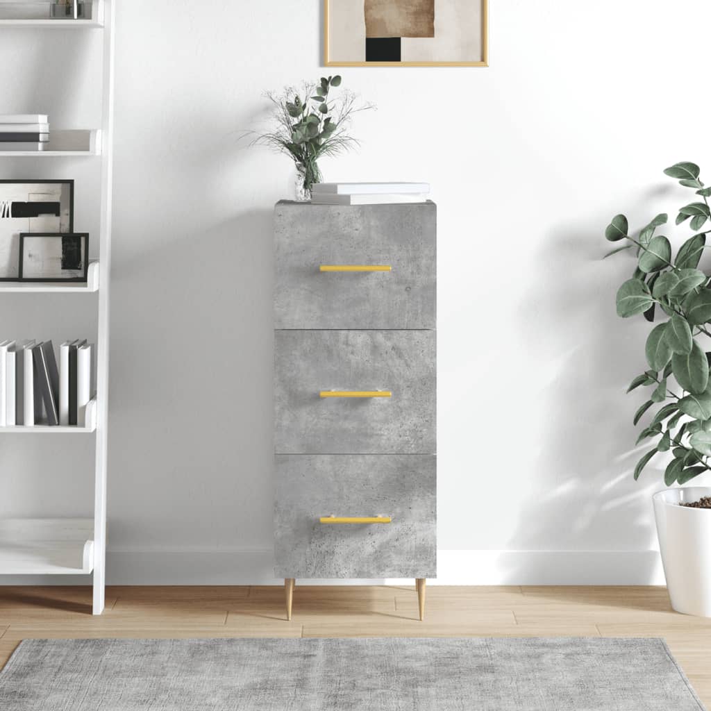 vidaXL Szafka, szarość betonu, 34,5x34x90 cm, materiał drewnopochodny