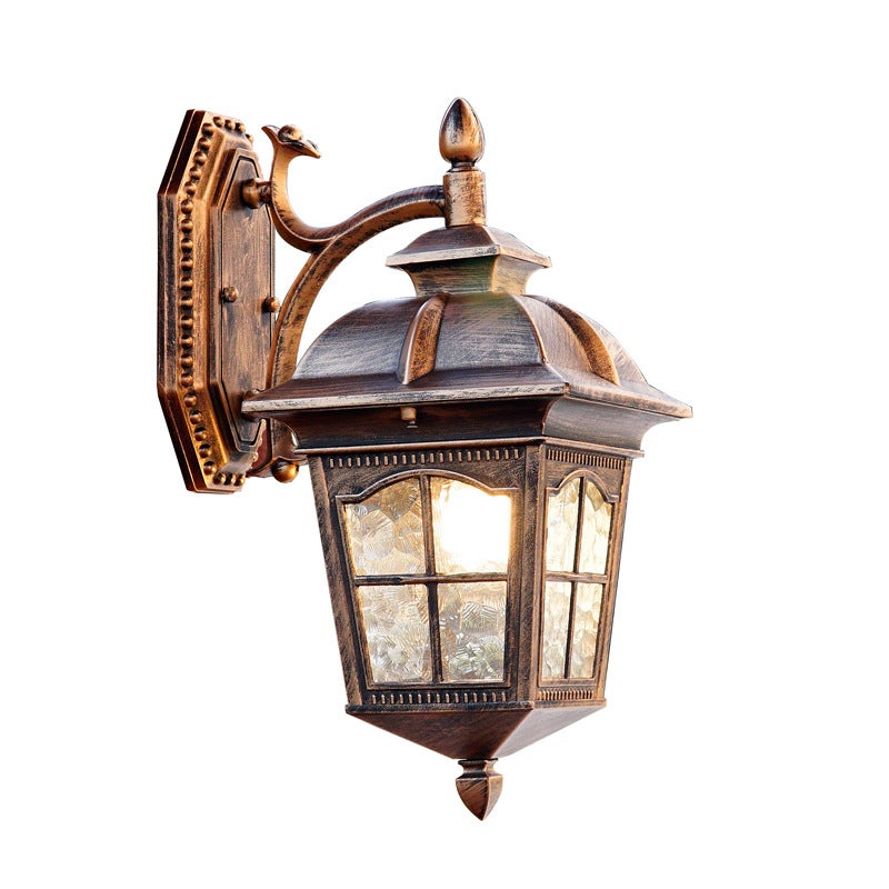 Zewnętrzna lampa w stylu europejskim retro do korytarza, na schody, do salonu, sypialni, na alejkę, wodoszczelna lampa Led na balkon, kinkiet
