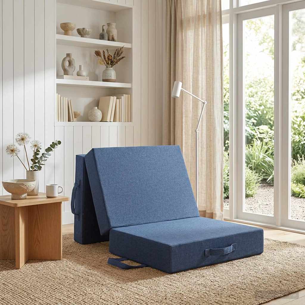 Składana Sofa Łóżko 75 x 67 x 45 cm niebieski vidaXL