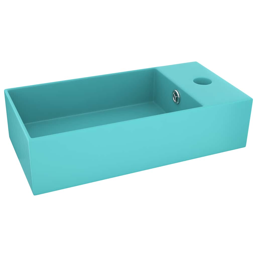 Umywalka Nablatowa Ceramiczna Zielona do Łazienki 48 cm