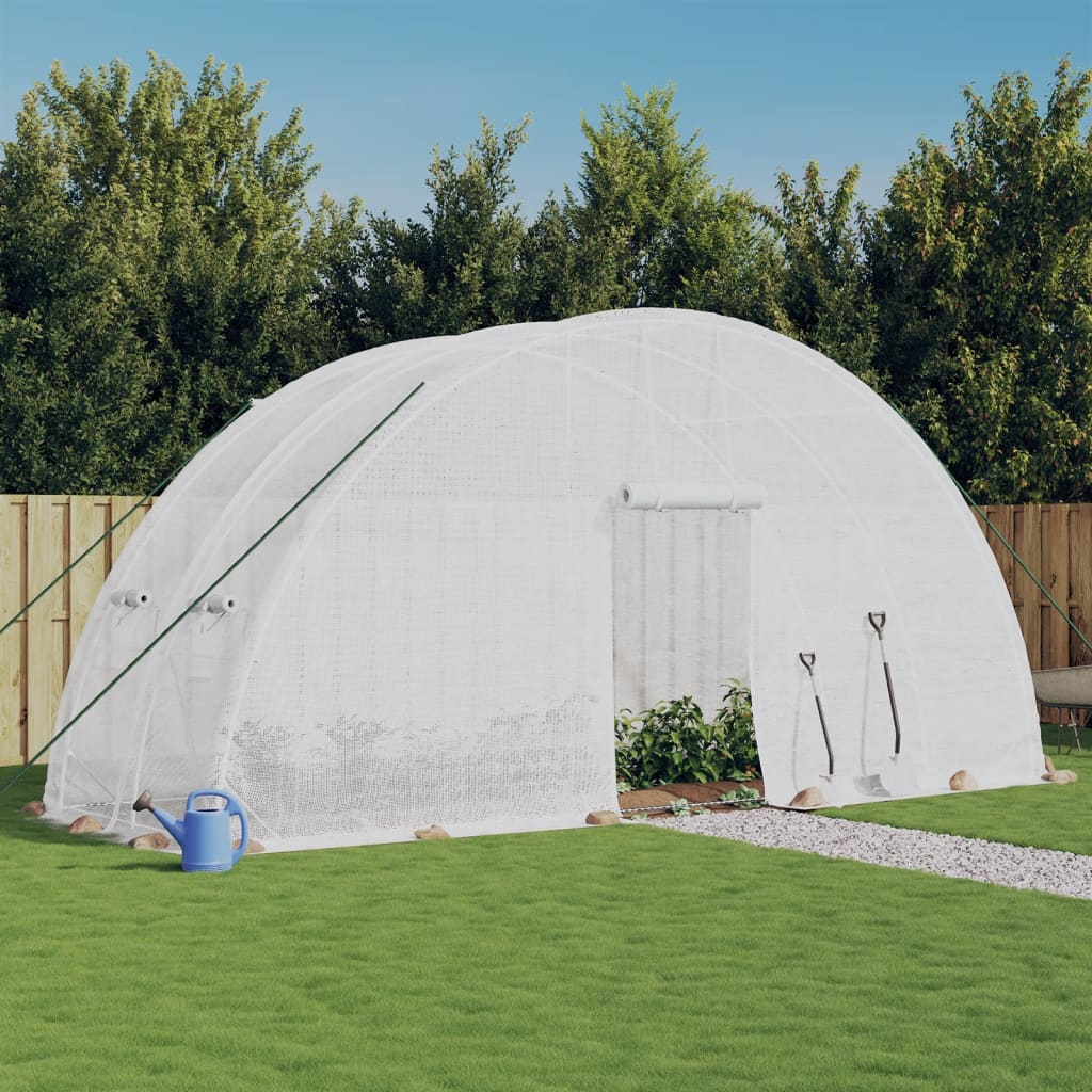 Szklarnia ze stalową ramą, biała, 12 m², 6x2x2,85 m vidaXL