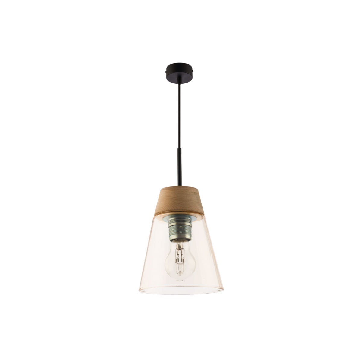 Lampa wisząca DOMINO Jupiter czarno-bursztynowa E27 80 cm 1 szt.